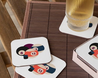 Set Di 4 Sottobicchieri Con Stecca Da Biliardo – Idea Regalo Per Pub E Appassionati Di Snooker - 6