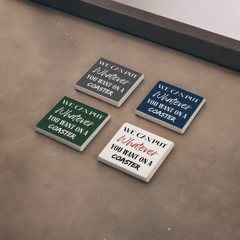 Custom Stone Coasters Set, Personalized Coaster with Text, Personalized Gift, Create Your Own Coasters, Photo Coasters