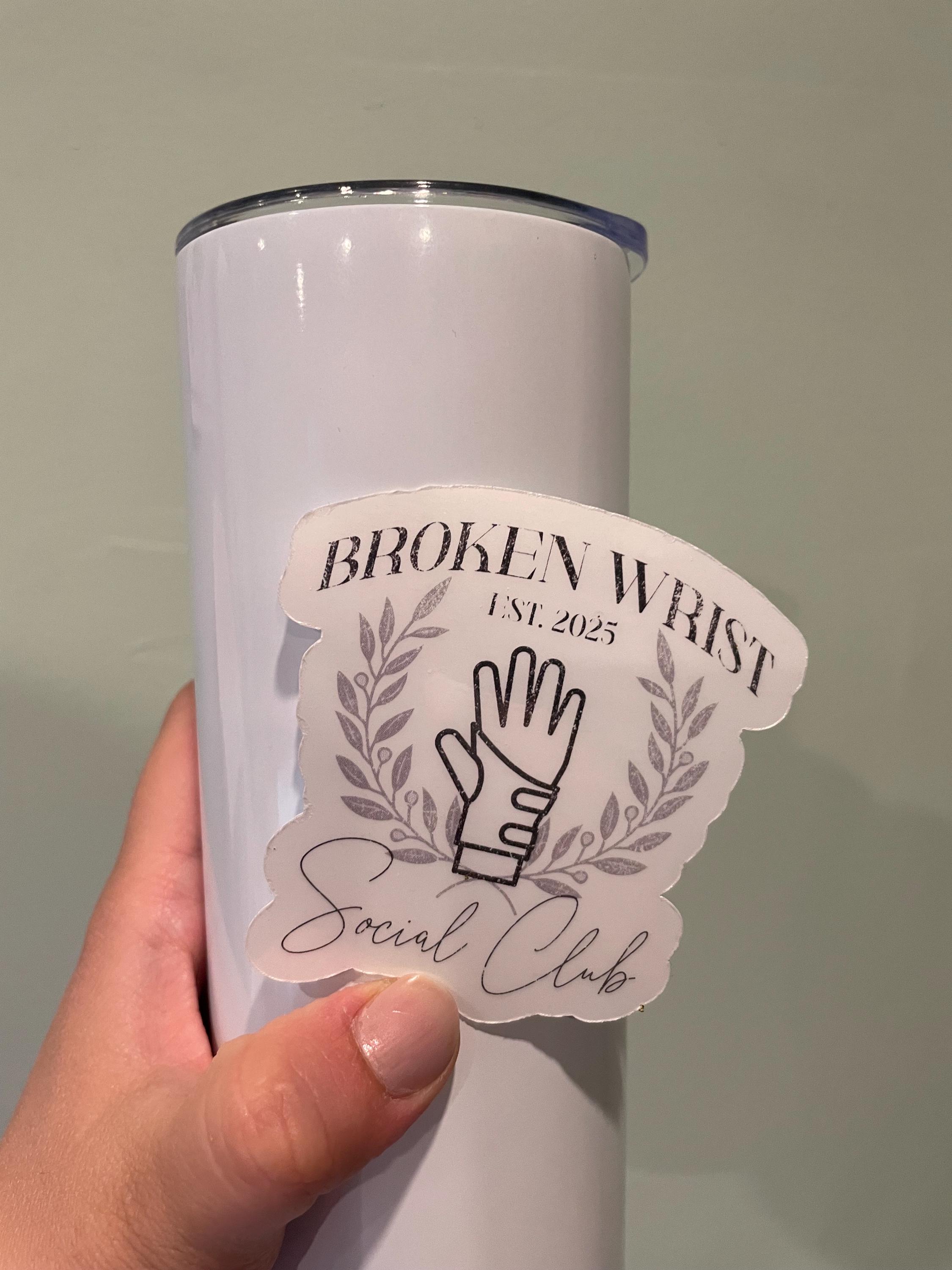 Broken Wrist Social Club Sticker, Funny Scaphoid Fracture Surgery ...