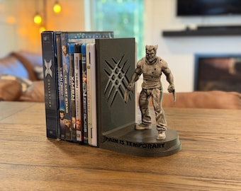 Hand Painted Fan Art Logan Wolverine Book/Movie/Video Game Bookend 3d printed.