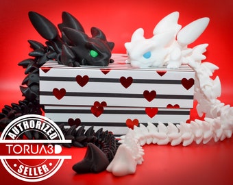 3D Printed Articulated Dragon Pair: 20" Fidget Dragons