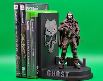 Hand Painted Simon "Ghost" Riley Bookend, Video Game Bookend 3d printed.