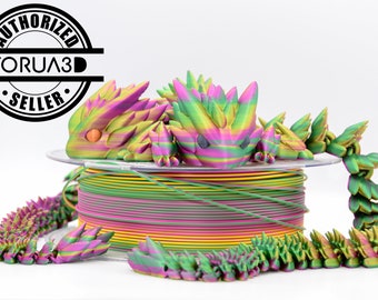 Articulated 3D Printed Dragon: 21" Rainbow Fidget Toy