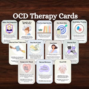 OCD Coping Skills Cards, Set of 24 OCD Therapy Flashcards