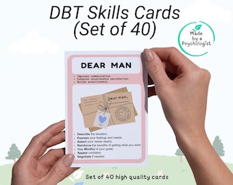 DBT skills cards, DBT flashcards, Dialectical behavior therapy, DBT cards, dbt printable, dbt cheat sheet, dbt coping skills, dbt worksheets