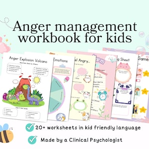 Anger management worksheets for kids and teens, anger management workbook for kids, anger management skills, anger management games for kids