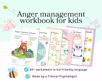 Anger management worksheets for kids and teens, anger management workbook for kids, anger management skills, anger management games for kids