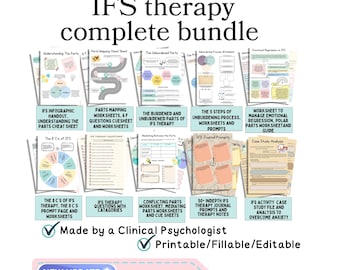 IFS Worksheets, internal family systems workbook, IFS cheat sheet, IFS parts mapping ifs journal prompts, ifs parts cards, ifs therapy