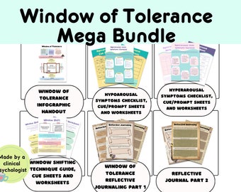 Window of tolerance worksheets bundle emotional regulation nervous system window of tolerance bundle fillable and printable