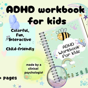 kids ADHD workbook adhd activities kids adhd worksheets printable kids adhd resources planner kids adhd child therapy adhd tools