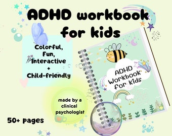 kids ADHD workbook adhd activities kids adhd worksheets printable kids adhd resources planner kids adhd child therapy adhd tools