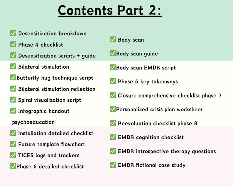 EMDR Workbook, EMDR therapy worksheets EMDR therapist templates emdr scripts handouts emdr treatment planning image 4