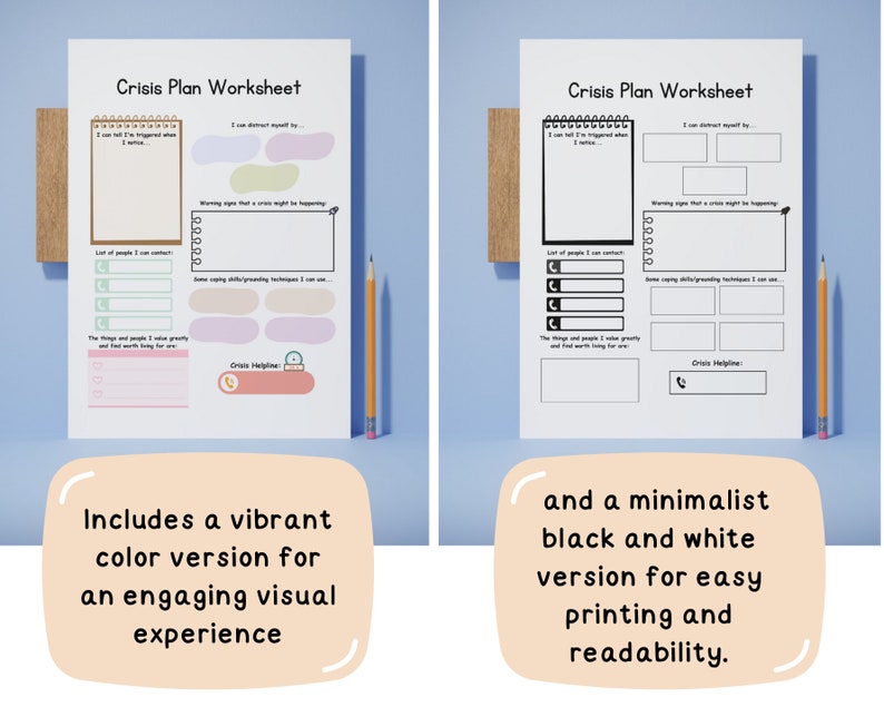 Crisis Plan Worksheet, Crisis Plan Template, Crisis Plan for Teens ...