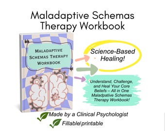 Maladaptive Schema workbook, Schema therapy tools, maladaptive behaviors, schema therapy cards modes schema questions schema diary worksheet