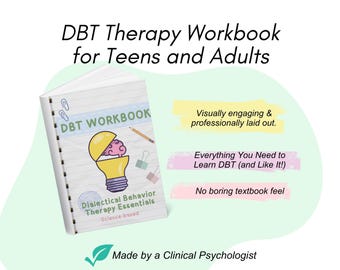 DBT workbook, DBT skills workbook, dialectical behavior therapy, therapy tools DBT worksheets, Teens dbt workbook adults, dbt resources