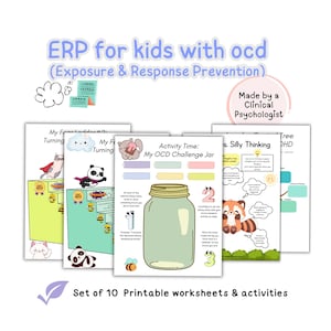 ERP for OCD kids worksheets, Exposure and Response Prevention Therapy Activities for Children