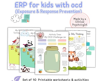 ERP for OCD kids worksheets, Exposure and Response Prevention Therapy Activities for Children