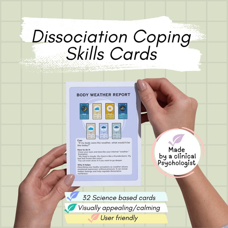 Derealization Worksheet.pdf Dissociation Cards Coping Skills Dissociation Worksheets Derealization ...