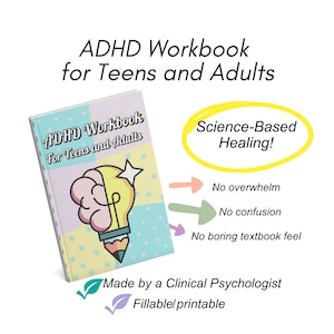 ADHD workbook for adults, executive functioning workbook, resources ADHD organization, printables ADHD worksheets, adhd templates adhd books
