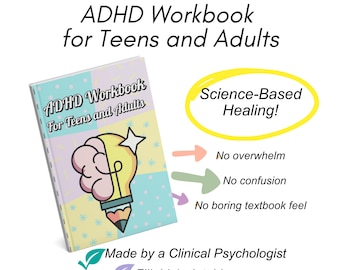 ADHD workbook for Teens and Adults | Printable and Fillable PDF