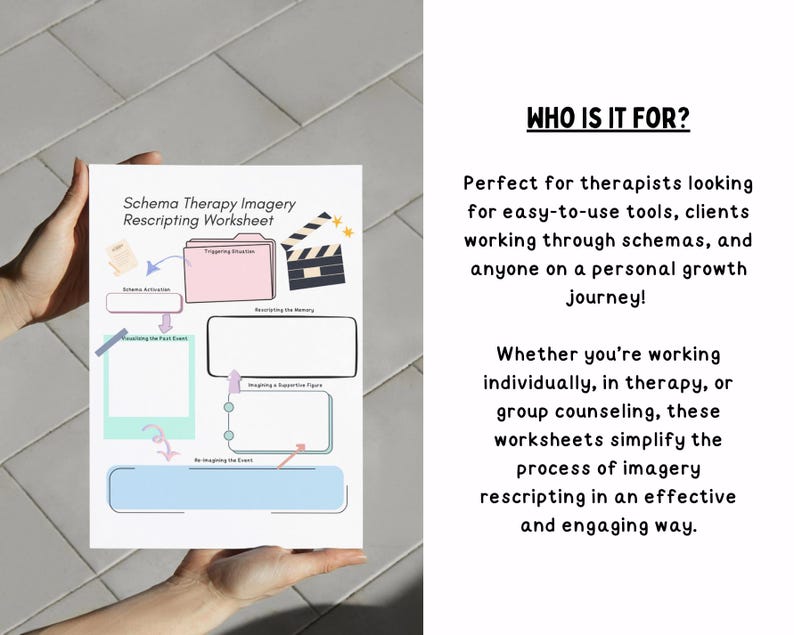 Schema Therapy Imagery Rescripting Worksheets (printable & Fillable) - Etsy
