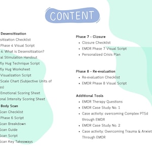 EMDR Therapy Bundle, EMDR Worksheets, Scripts, Resourcing Tools, Templates, Handouts, Trauma Processing Resources image 5