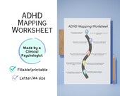 ADHD Mapping Worksheet, ADHD resources and tools, Printable & Fillable
