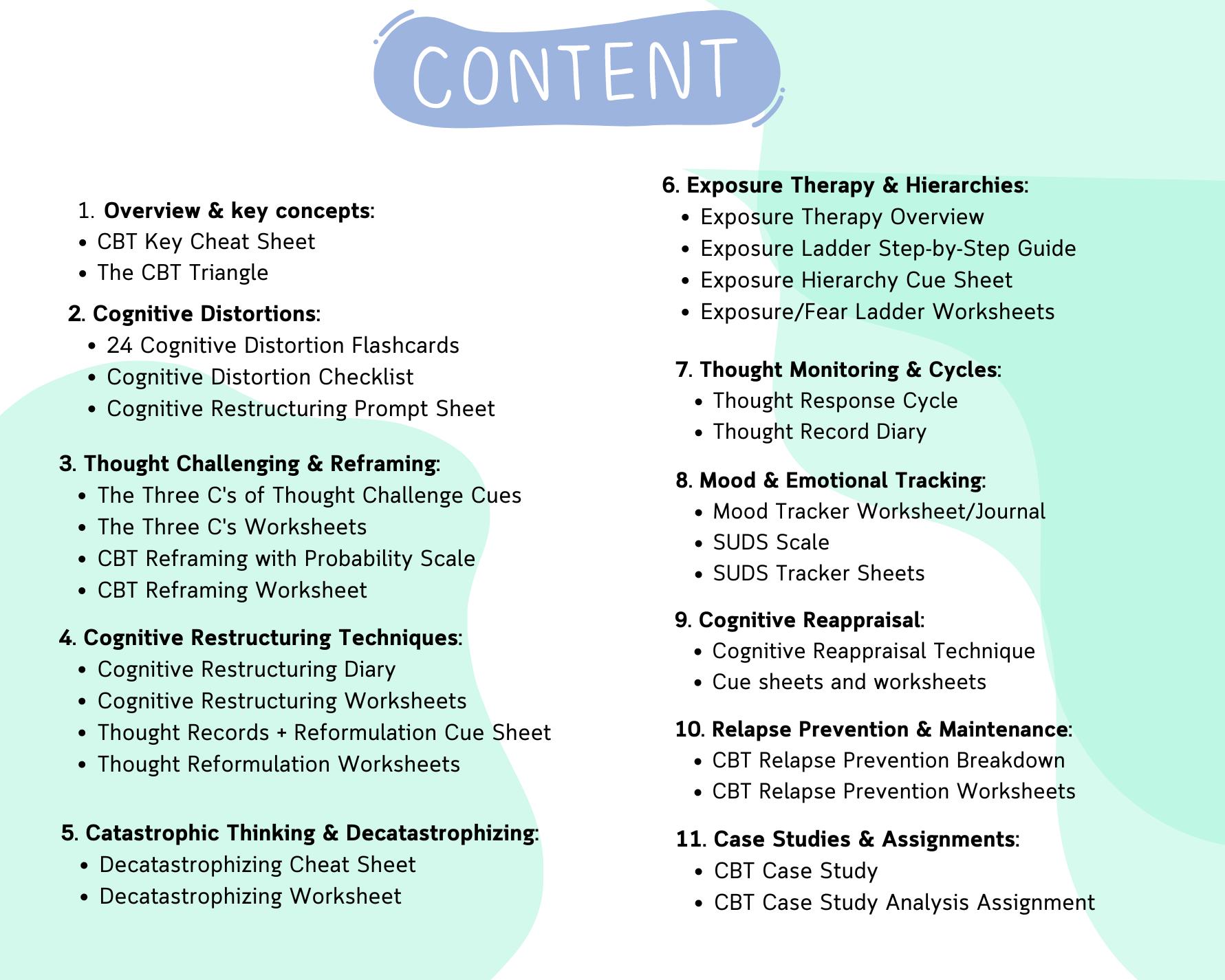 CBT Bundle CBT Worksheets Cognitive Behavior Therapy Cognitive ...