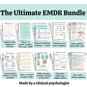 EMDR Workbook, EMDR therapy worksheets EMDR therapist templates emdr scripts handouts emdr treatment planning afbeelding 1