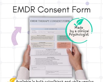 EMDR Therapy Consent Form: Printable & Fillable Intake Organizer