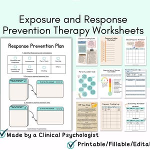 ERP Worksheets, Exposure and Response Prevention therapy, Exposure hierarchy, ERP and OCD, Exposure therapy, erp case study erp trackers