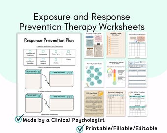 ERP Worksheets, Exposure and Response Prevention therapy, Exposure hierarchy, ERP and OCD, Exposure therapy, erp case study erp trackers