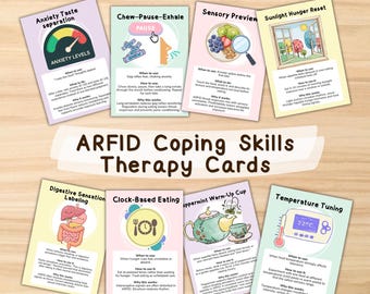 ARFID Coping Skills Flashcards, Avoidant Restrictive Food Intake Disorder Cards