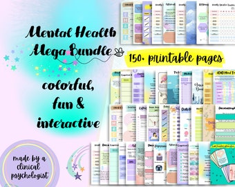 Printable mental health worksheet cards affirmation mental health bundle prints mental health planner symptoms mental health flashcards