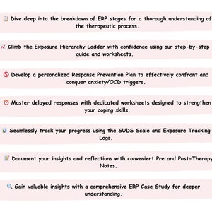 ERP Worksheets, Exposure and Response Prevention therapy, Exposure hierarchy, ERP and OCD, Exposure therapy, erp case study erp trackers image 3