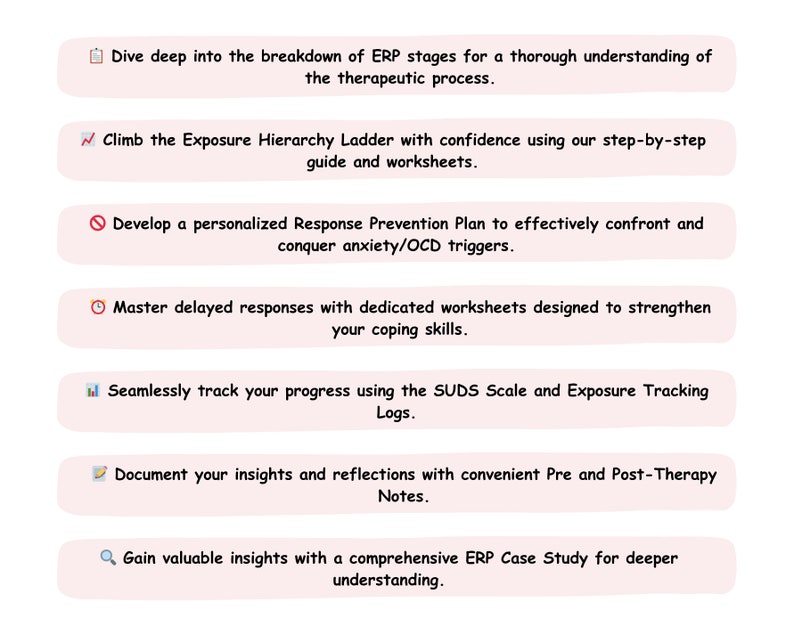 ERP Worksheets, Exposure and Response Prevention therapy, Exposure hierarchy, ERP and OCD, Exposure therapy, erp case study erp trackers image 3