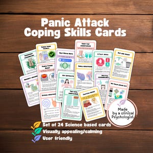 Panic attack coping skills cards, panic attack worksheets, panic attack relief, panic attack tool kit panic attack log, panic attack tools