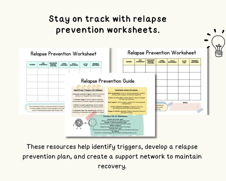 Addiction Recovery Worksheets: CBT, Urge Surfing, Stages of Change ...
