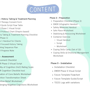 EMDR Therapy Bundle, EMDR Worksheets, Scripts, Resourcing Tools, Templates, Handouts, Trauma Processing Resources image 4
