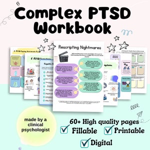 Complex ptsd workbook therapy worksheet c ptsd journal trauma therapy cptsd processing workbook CBT c ptsd awareness trauma therapy tools