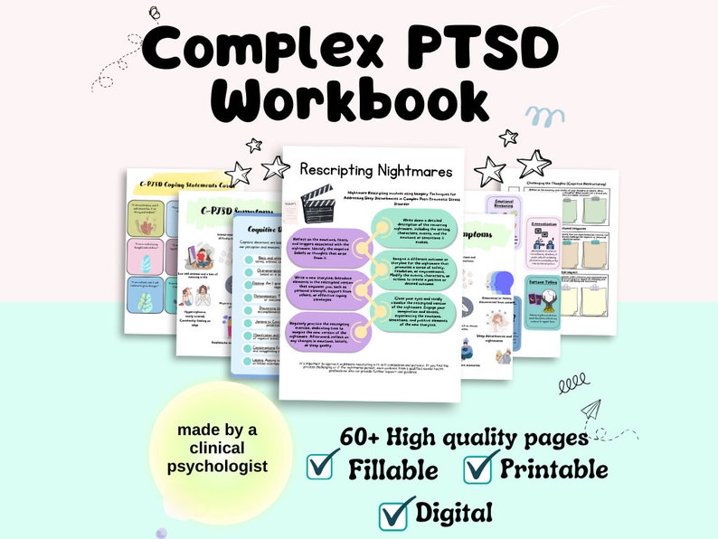Complex Ptsd Workbook Therapy Worksheet C Ptsd Journal Trauma Therapy ...