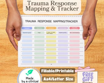 Trauma response tracker, Trauma Response mapping, Trauma Symptoms tracker, Fight/Flight/Freeze/Flop/Fawn/Flood