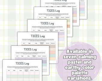TICES Log EMDR Therapy Tools and Resources Printable PDF