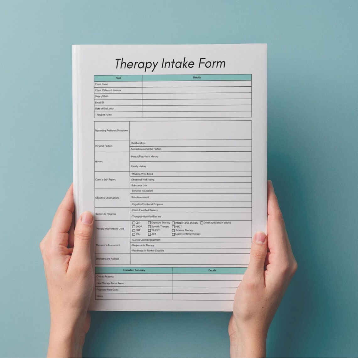 Therapy Intake Form (fillable & Printable) Your Complete Intake Page ...