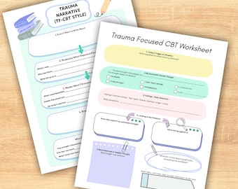 TF CBT worksheets, Trauma Focused CBT worksheets, Trauma therapy, Trauma healing Printable and Fillable Pdf