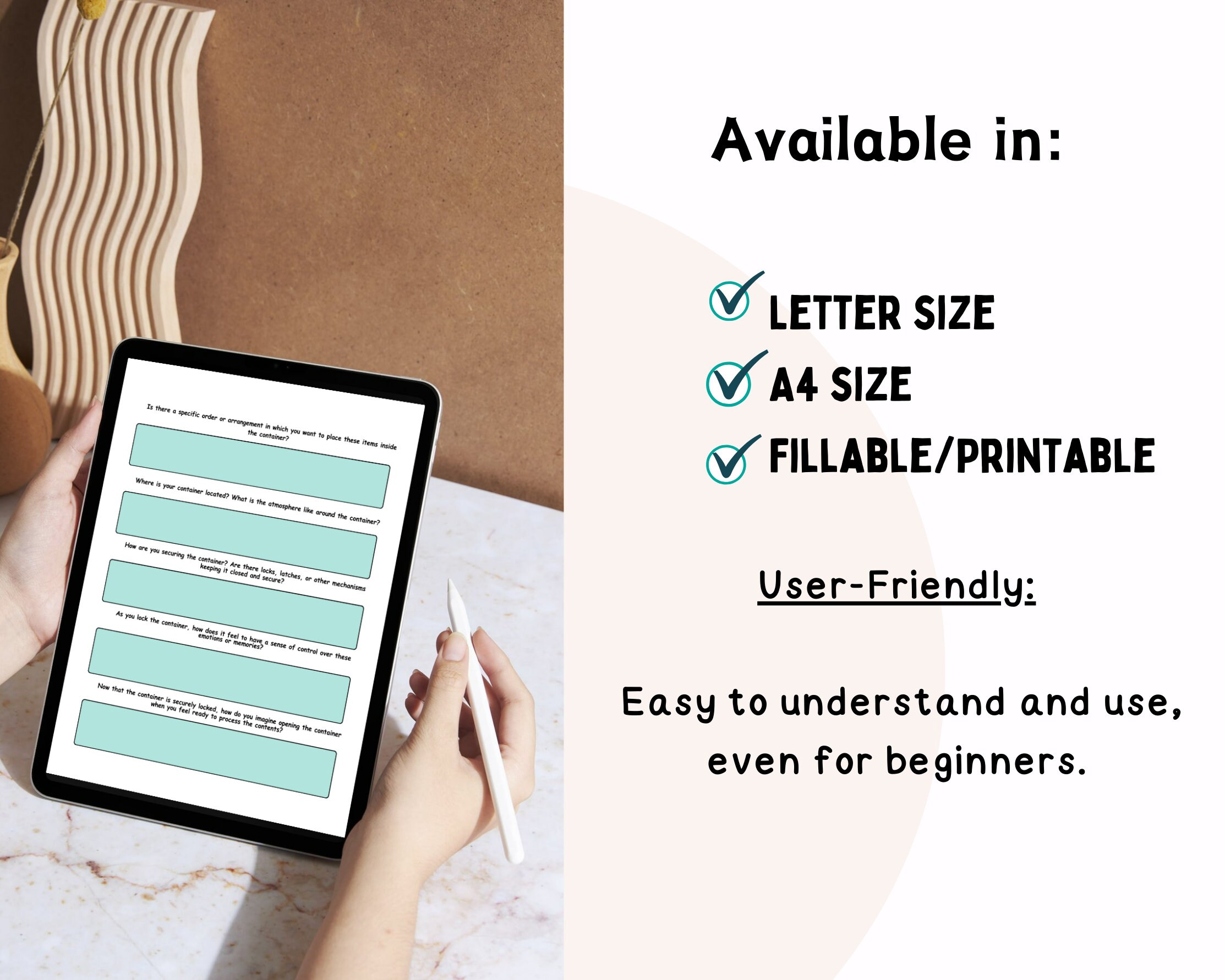 EMDR Container Exercise, Guide, Script, Worksheet (printable/fillable ...