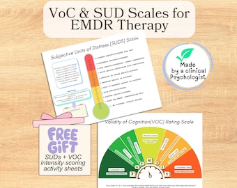 SUDs and VoC scales for EMDR therapy, Subjective units of distress scale, Validity of cognition scale, Eye movement desensitization therapy