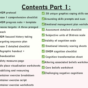 EMDR Workbook, EMDR therapy worksheets EMDR therapist templates emdr scripts handouts emdr treatment planning afbeelding 3