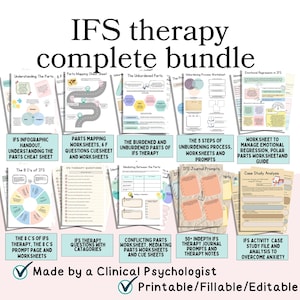 IFS Worksheets, internal family systems workbook, IFS cheat sheet, IFS parts mapping ifs journal prompts, ifs parts cards, ifs therapy