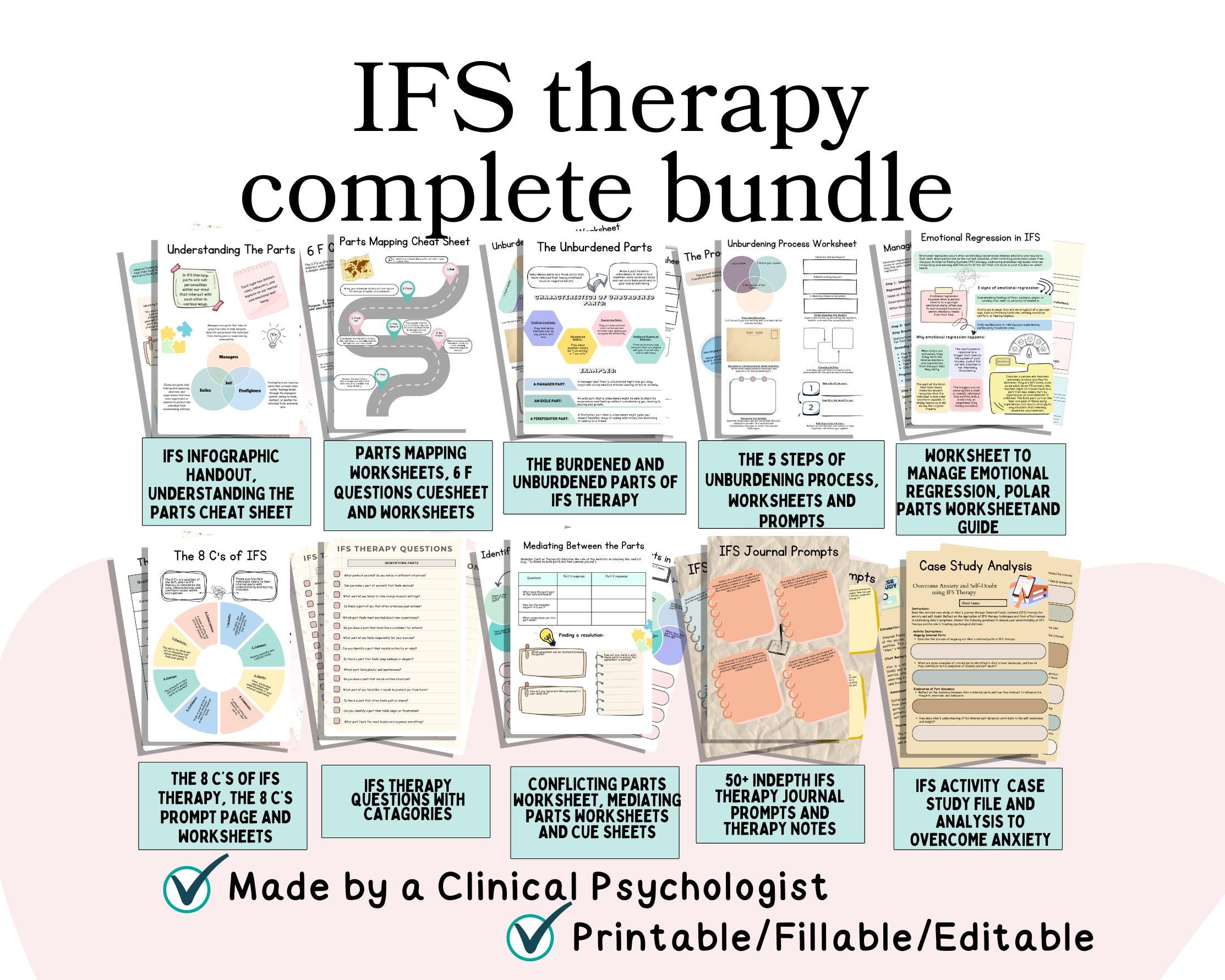 IFS Worksheets, Internal Family Systems Workbook, IFS Cheat Sheet